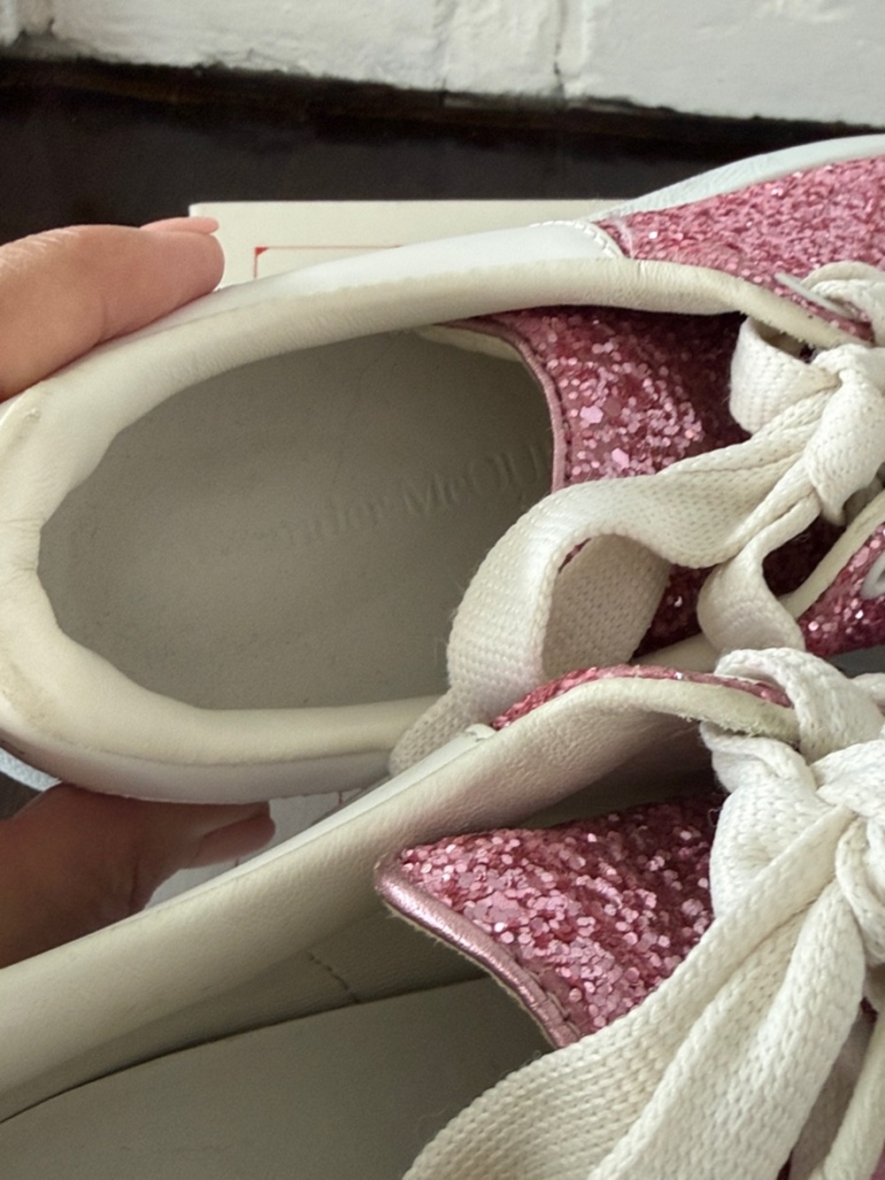 Alexander McQueen Women’s Galaxy Glitter Bubblegum Pink Low-Top Sneakers 36.5 - Picture 8 of 12